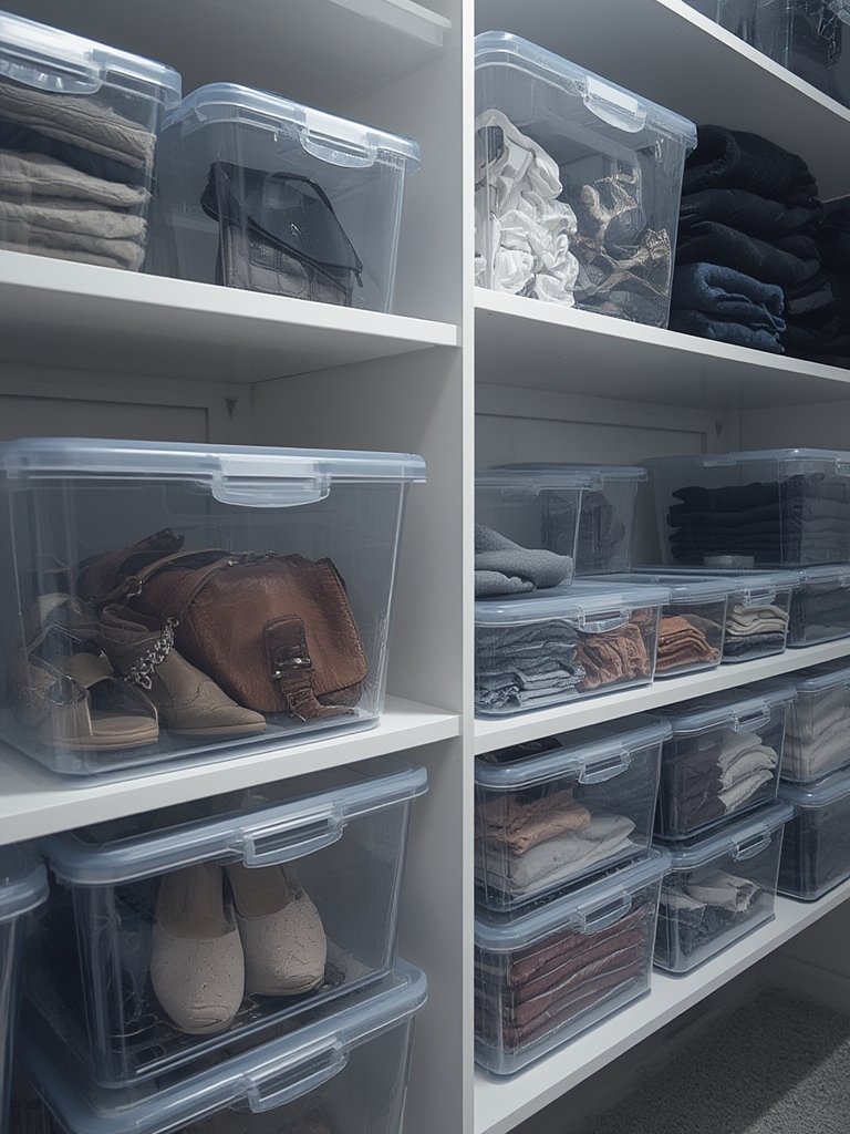 storage bins in action